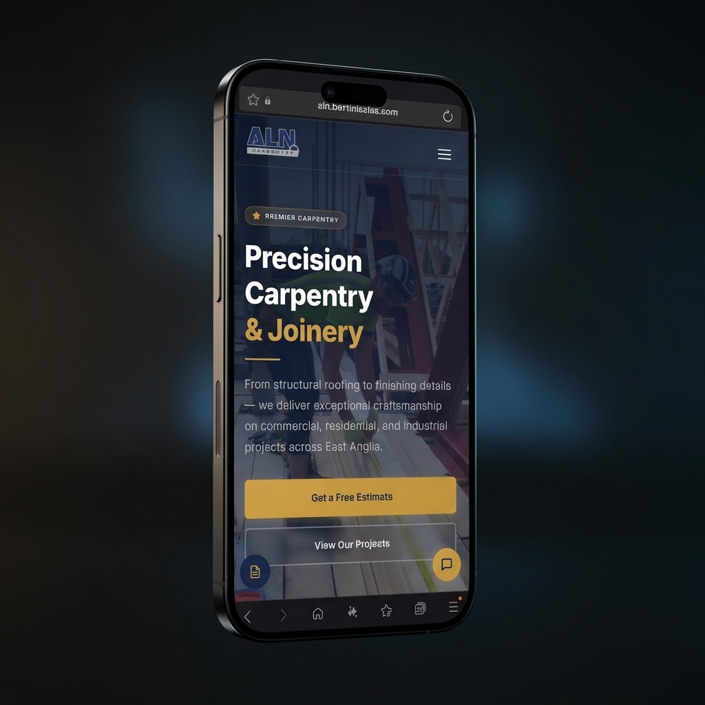 ALN Carpentry — Homepage design