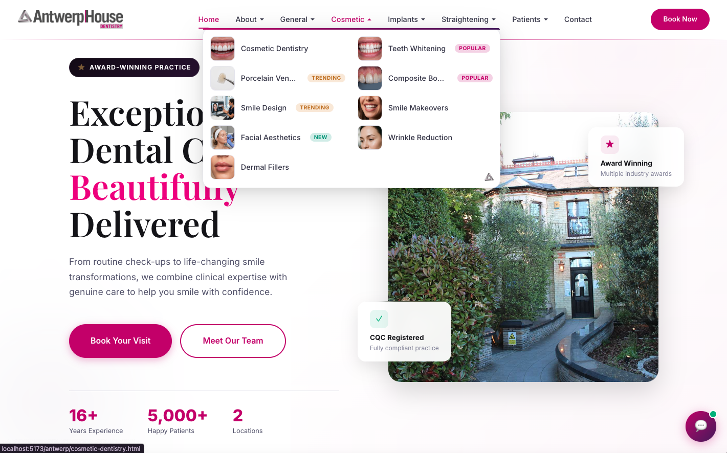 Antwerp House Dentistry website