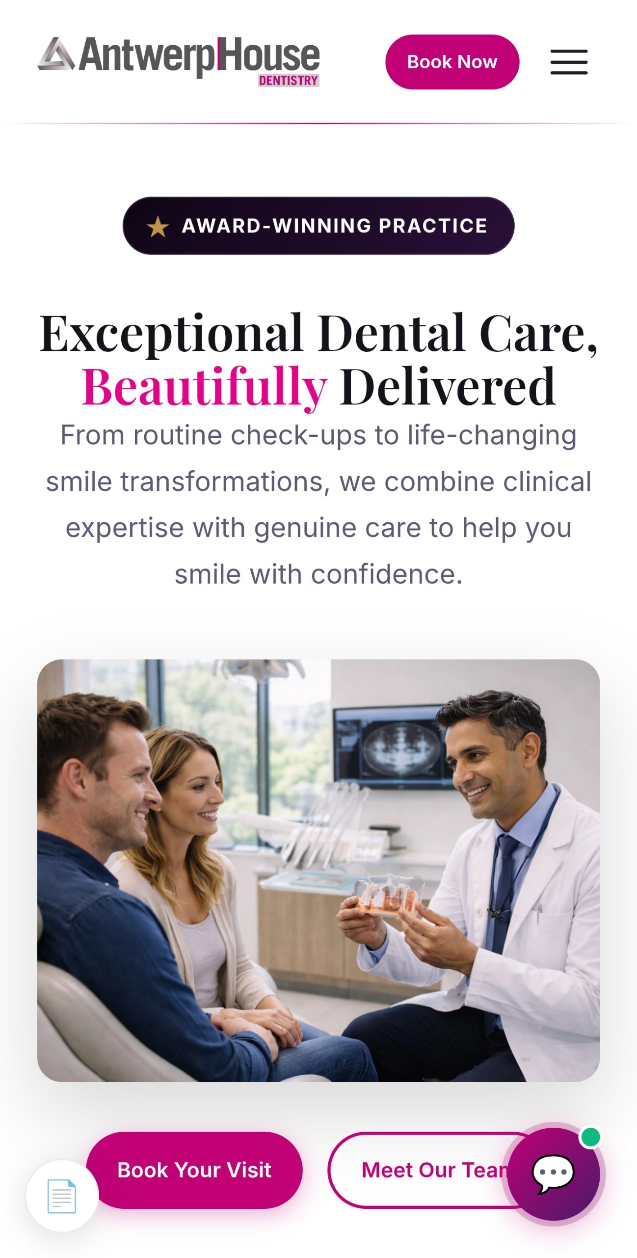 Antwerp House — Mobile homepage