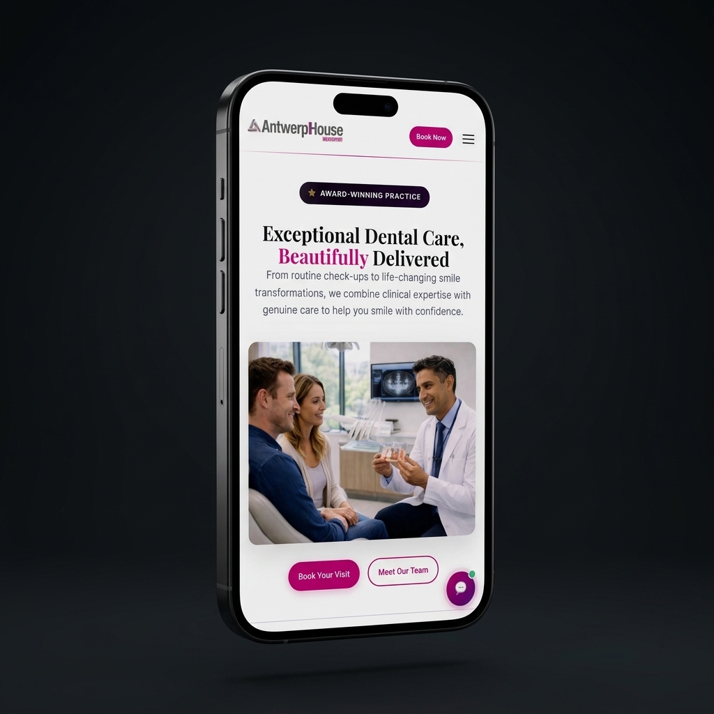 Antwerp House Dentistry — Homepage design