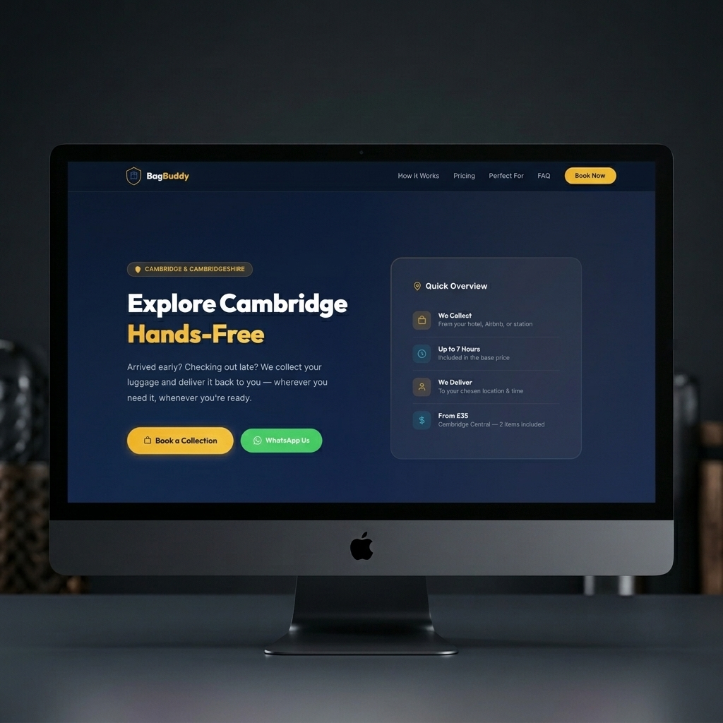 BagBuddy — Desktop homepage