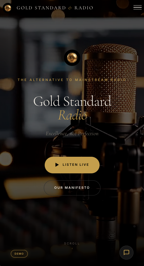 Gold Standard Radio — Mobile homepage