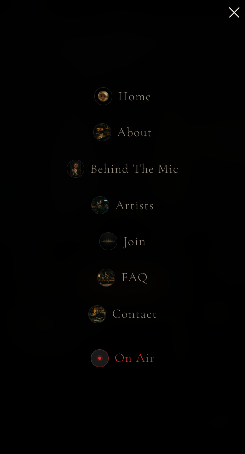 Gold Standard Radio — Mobile navigation