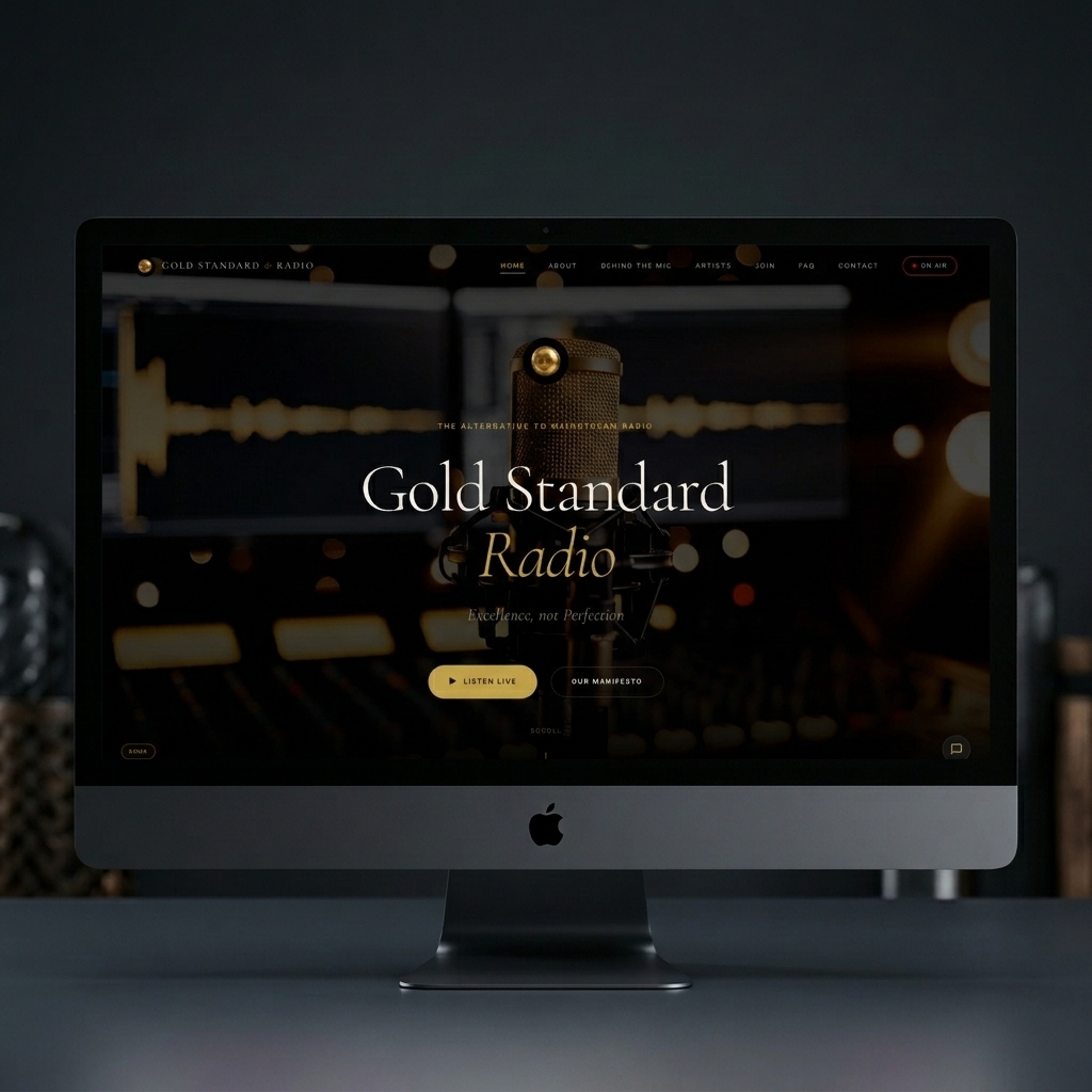 Gold Standard Radio — Desktop homepage
