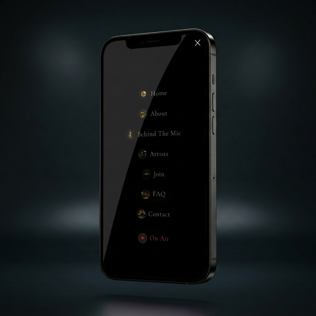 Gold Standard Radio — Mobile navigation