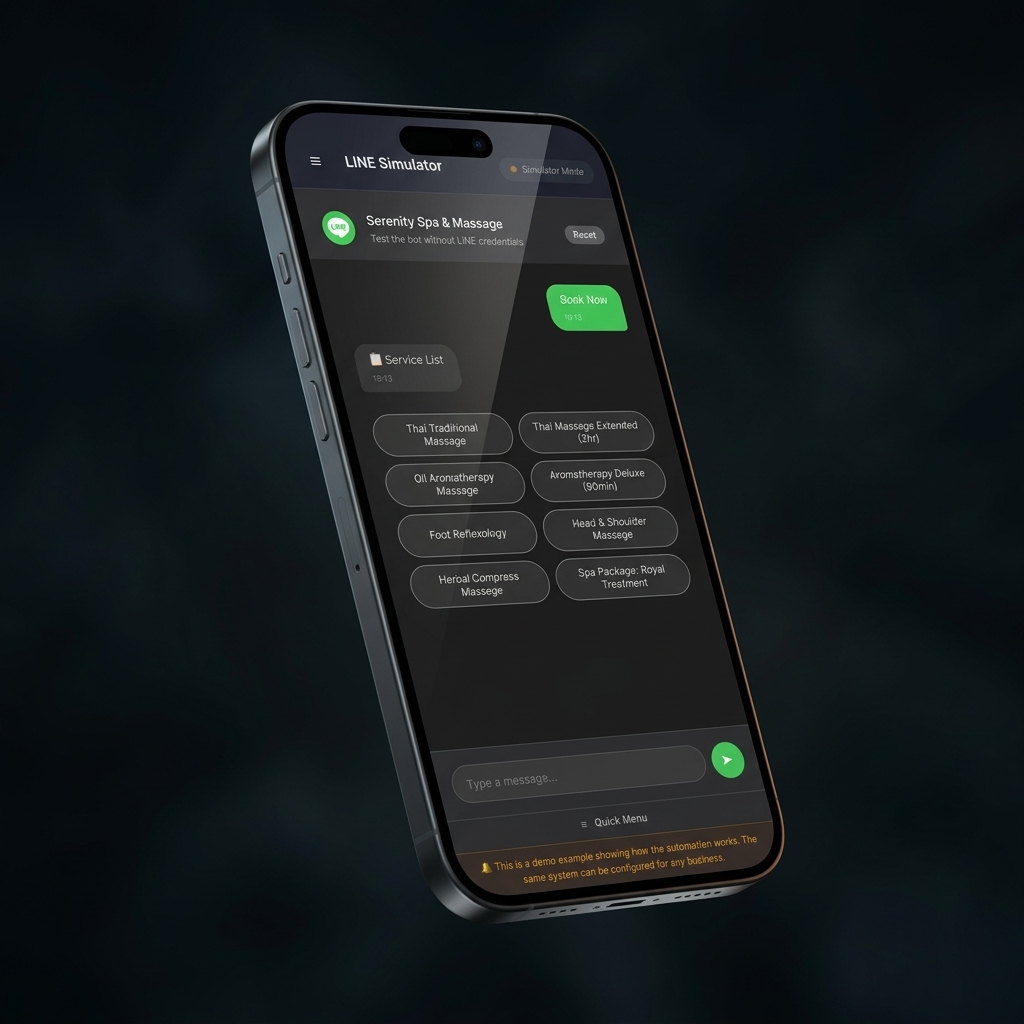 LINE Automation — Chatbot booking conversation