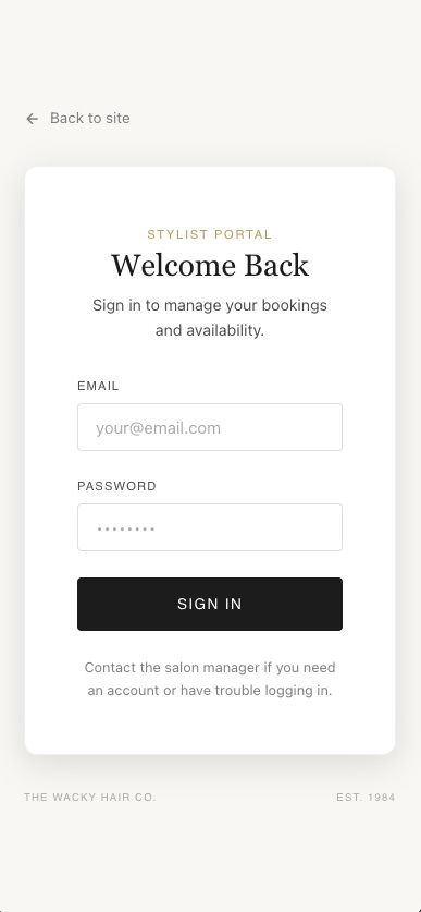Stylist portal login