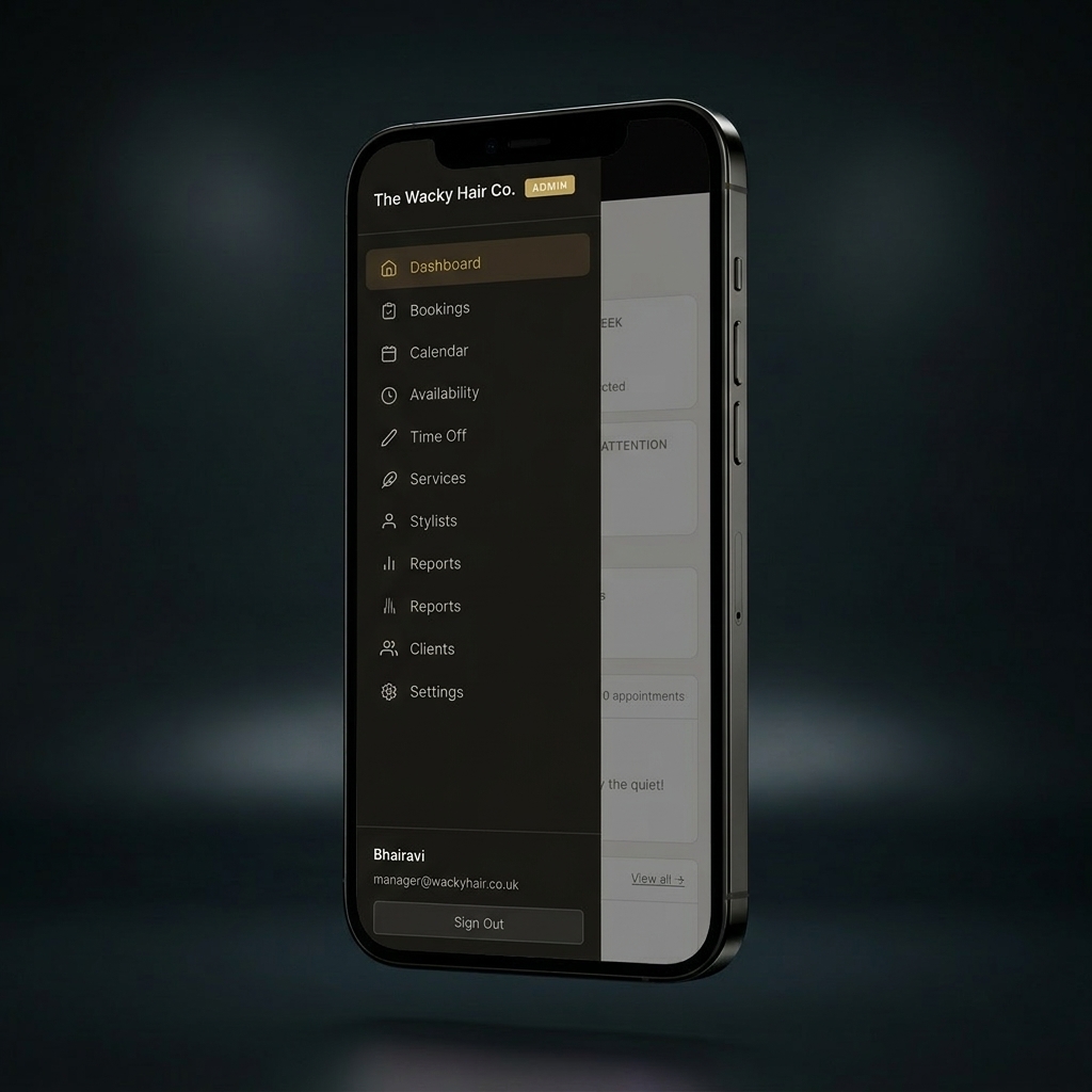 Wacky Hair Co. booking flow